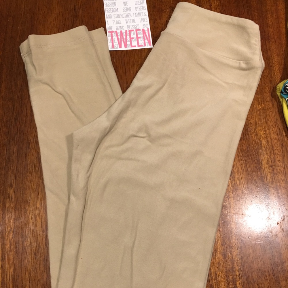 LuLaRoe (2pairs)blue&tan BNWT SOLID Tween Leggings